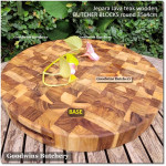 Cutting board BUTCHER BLOCK ROUND 35x4cm +/- 2.5kg talenan kayu jati Jepara